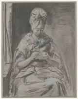Louis Bernard Coclers, Zittende dame met hoge pruik