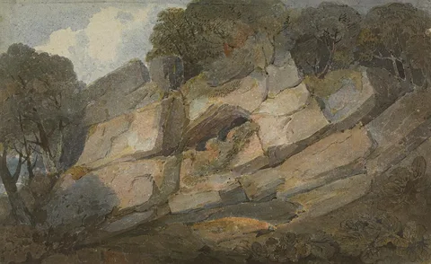James Baynes, Rocks with Central Cavern Among Trees