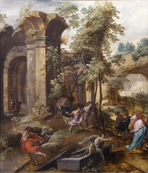 Jan Nagel, The dead man, who was thrown in Elisha's tomb, comes back to life (2 Kings 13:21)