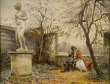 Eugène Deully, Amorous Couple in a Garden