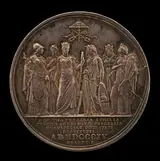 Henri François Brandt, Rome and the Papal States Welcoming the Return of the Pope from Imprisonment [reverse]