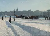 Alfred Bergström, Winter Scene from the Stockholm Waterfront