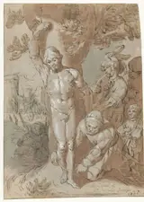 Gerrit Pietersz Sweelink, Achior wordt aan een boom gebonden