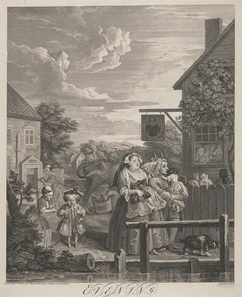 Bernard Baron, The Four Times of Day, Plate III: Evening