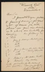 Arthur Gaskin, Brief aan Philip Zilcken