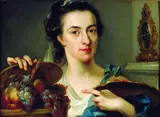 Catharina Treu, Portrait of Catharina Treu with her Still Life with Fruit