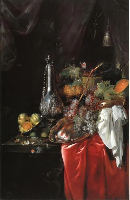 Catharina Treu, Sumptuous table with fruit and silverware
