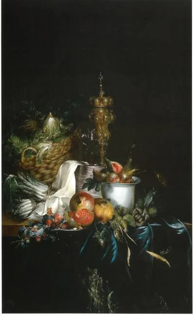 Catharina Treu, Sumptuous table with fruit and covered beaker