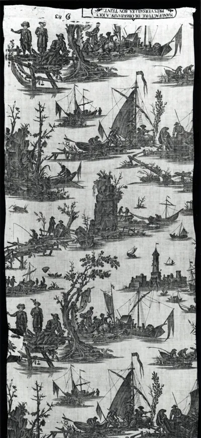 Jean-Jacques Le Veau, La Péche et la Commerce Maritime (Fishing and Maritime Trade) (Furnishing Fabric)