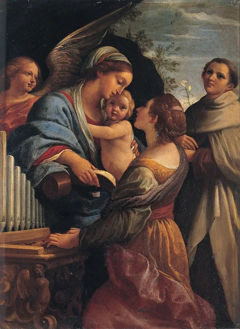Lorenzo Garbieri, Madonna with the Child, Saint Cecily and Saint Albert