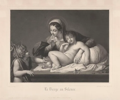 Théodore Richomme, The Madonna and Sleeping Child with the Infant St John the Baptist