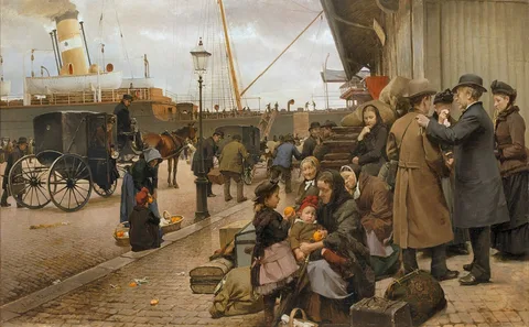 Edvard Petersen, Emigrants at Larsens Square