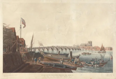 John William Edy, A View of Westminster Bridge, the Abbey, etc.
