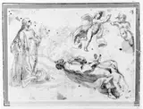 Antonio Viviani, Two kneeling men, two small angels in the sky