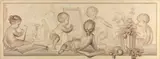 Jurriaen Andriessen, Six Putti with Flowers and Fruit and Attributes of the Art of Drawing
