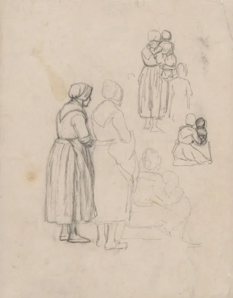 Philip Sadée, Figuurstudies van vrouwen en kinderen