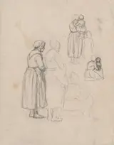 Philip Sadée, Figuurstudies van vrouwen en kinderen
