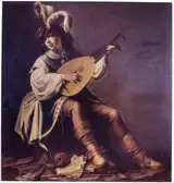 Willem Bartsius, Lute player with skull and books