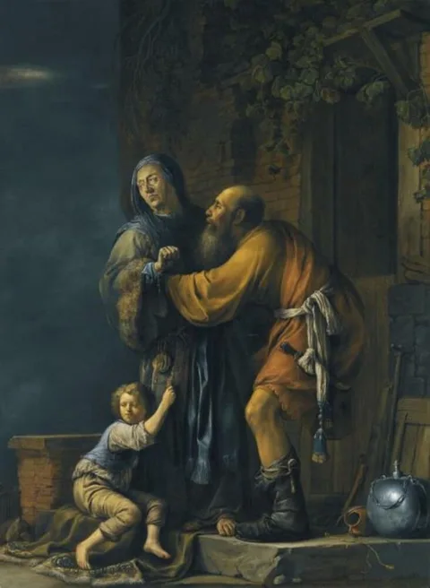 Willem Bartsius, Abraham pleading in vain on behalf of Hagar to Sarah (Genesi 21:9-11)