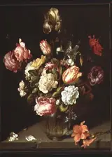 Jacob Vosmaer, Flowers in a Glass Vase in a Niche