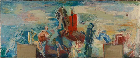 Bjarne Ness, The Victor. Sketch for decoration for Østensjø skole in Oslo