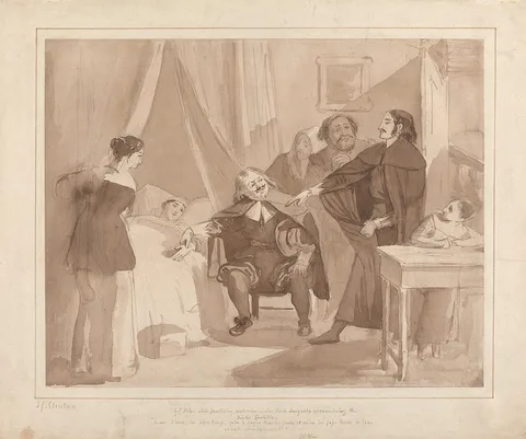 John James Chalon, Gil Blas, While Practising Medicine under Dr. Sangrado, Encounters Dr. Cuchillo at the Bedside of the Grocer