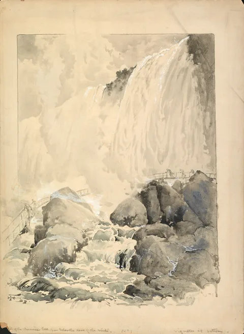 Harry Fenn, View of the American Falls, from below the Cave of the Winds