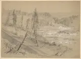 Alfred Waud, Railroad on the Dalles of the St. Louis