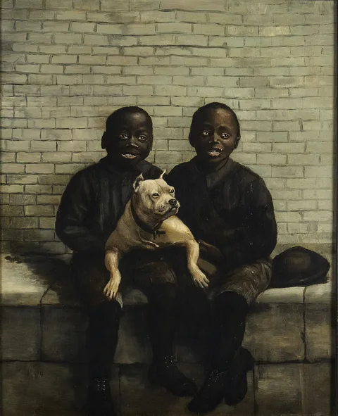 Ida Waugh, Two Boys with Bulldog