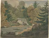 John Rubens Smith, View of the Second Falls on the Sawkill River
