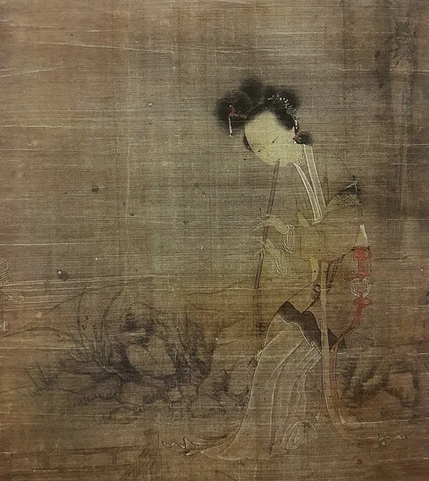 Gai Qi, A small portrait of Lu Zhu playing the flute.