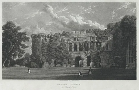 William Westall, Raglan Castle, the Paved Court