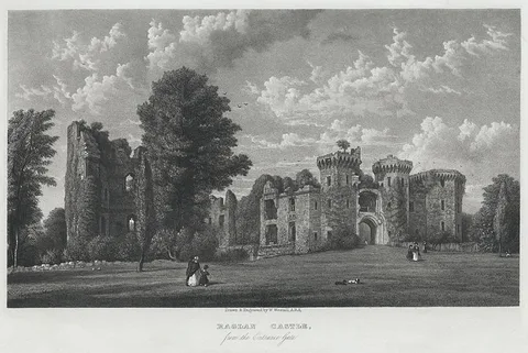 William Westall, Raglan Castle, from the Entrance Gate