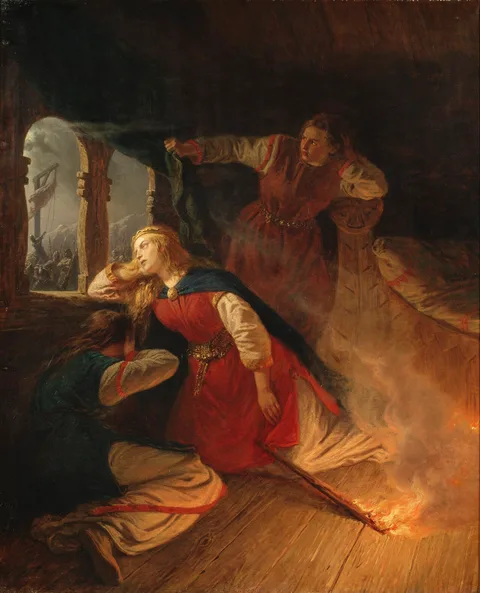 Josef Wilhelm Wallander, Signe Seeks Death in the Flames of Her Bower