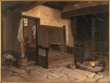 Josef Wilhelm Wallander, A Cottage Interior. Study