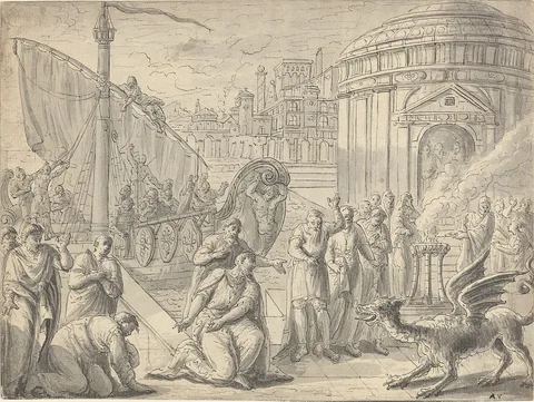 François Boitard, The Arrival of Aesculapius in Rome