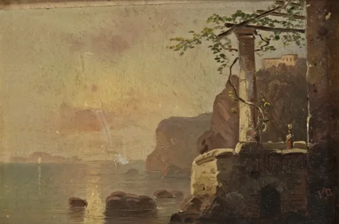Paula Bonte, Southern seascape with the island of Ischia