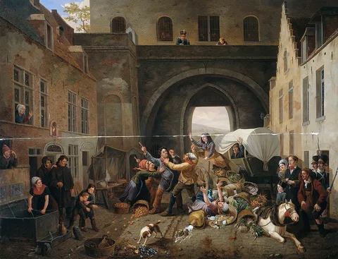 Constantinus Fidelio Coene, A Collision at the Porte de Hal, Brussels