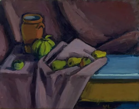 Vilhelm Lundstrøm, Still Life With a Jar and Fruits
