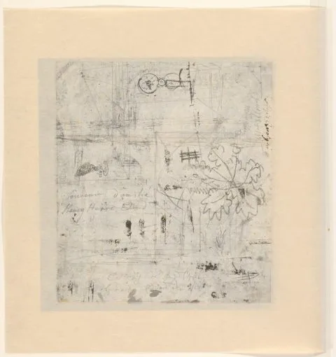 Angelo Quaglio the Elder, Schetsblad met notities en krabbels