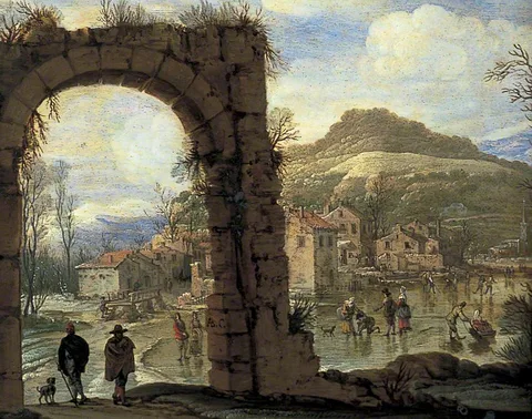 Abraham Casembroot, Winter Scene with an Arch