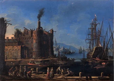 Abraham Casembroot, View of a port