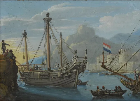 Abraham Casembroot, Dutch Merchant Ships off a Rocky Coast