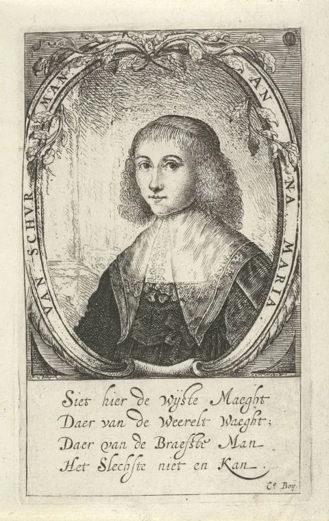 Paulus Lesire, Portret van Anna Maria van Schurman