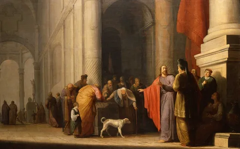 Paulus Lesire, The  widow's mite (Mark 12:41-44)