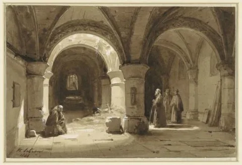 Hippolyte Sebron, Kloostergewelven met monniken