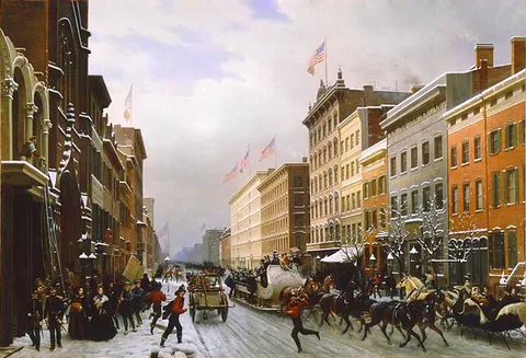 Hippolyte Sebron, Street in New York, 1840