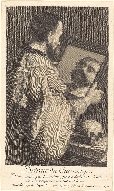 Henri Simon Thomassin, Portrait du Caravage (Portrait of Caravaggio)
