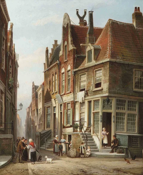 Pieter Cornelis Dommersen, The Jewish Quarter, Amsterdam