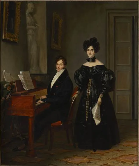 Édouard Pingret, Portrait of François-Adrien Boieldieu and his wife Jenny Philis-Bertin